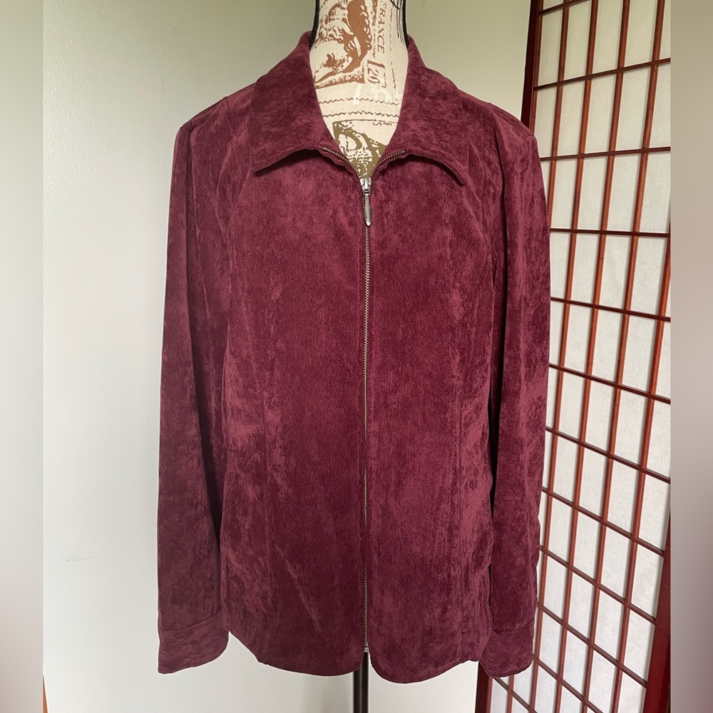 Christopher & Banks Women's Burgundy Corduroy Jacket, Size L
